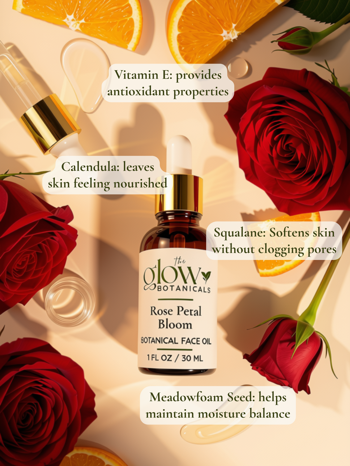 Rose Petal Glow Botanical Face Oil