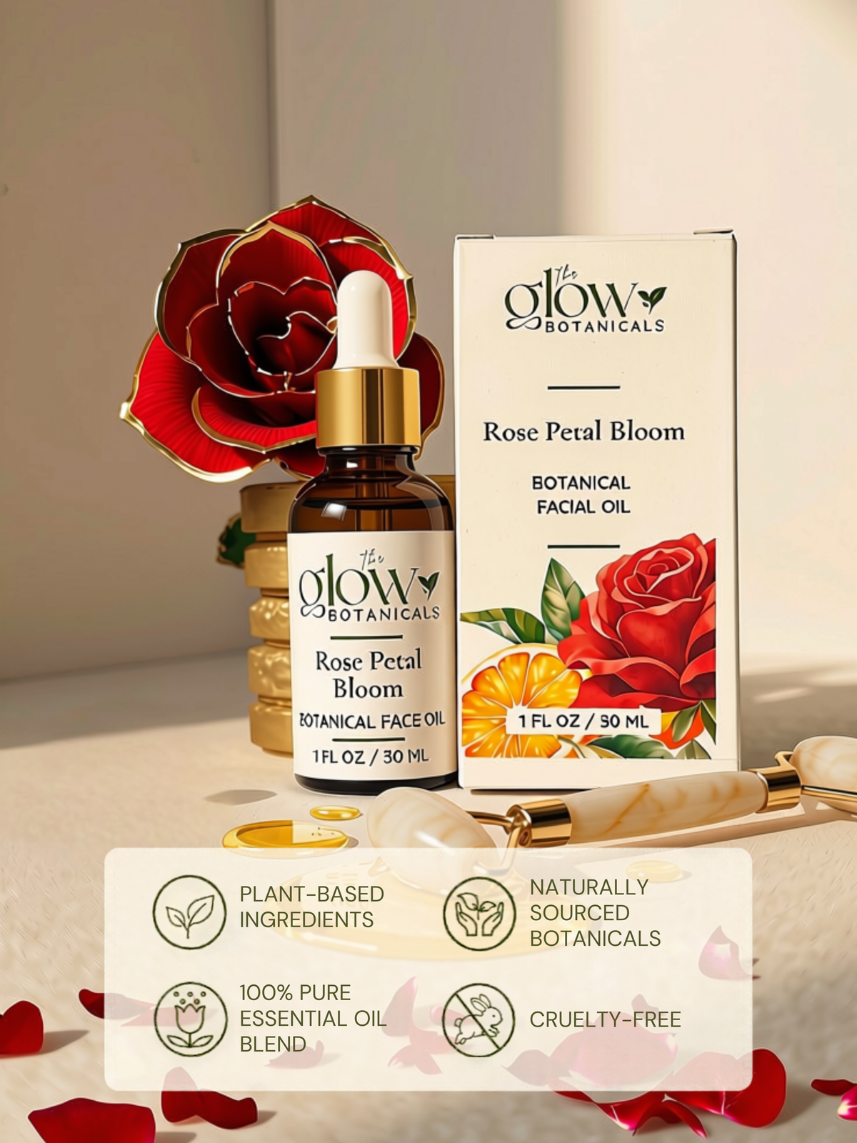 Rose Petal Glow Botanical Face Oil